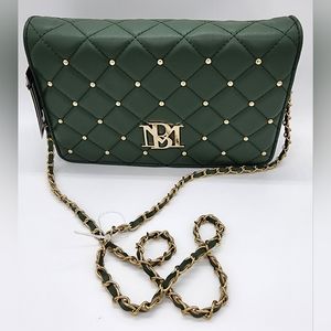 Badgley Mischka Big Diamond Quilted Crossbody w/round studs. NWT.